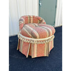 French Style Overstuffed Bedroom Chair or Changing Pouf With Pleated Skirt