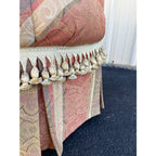 French Style Overstuffed Bedroom Chair or Changing Pouf With Pleated Skirt