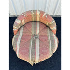 French Style Overstuffed Bedroom Chair or Changing Pouf With Pleated Skirt