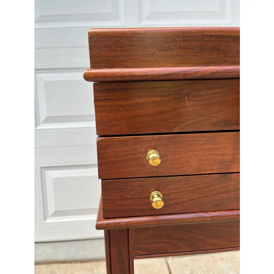 Georgian Leather Top Mahogany Jewelry Chest- England 1980’s
