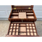 Georgian Leather Top Mahogany Jewelry Chest- England 1980’s