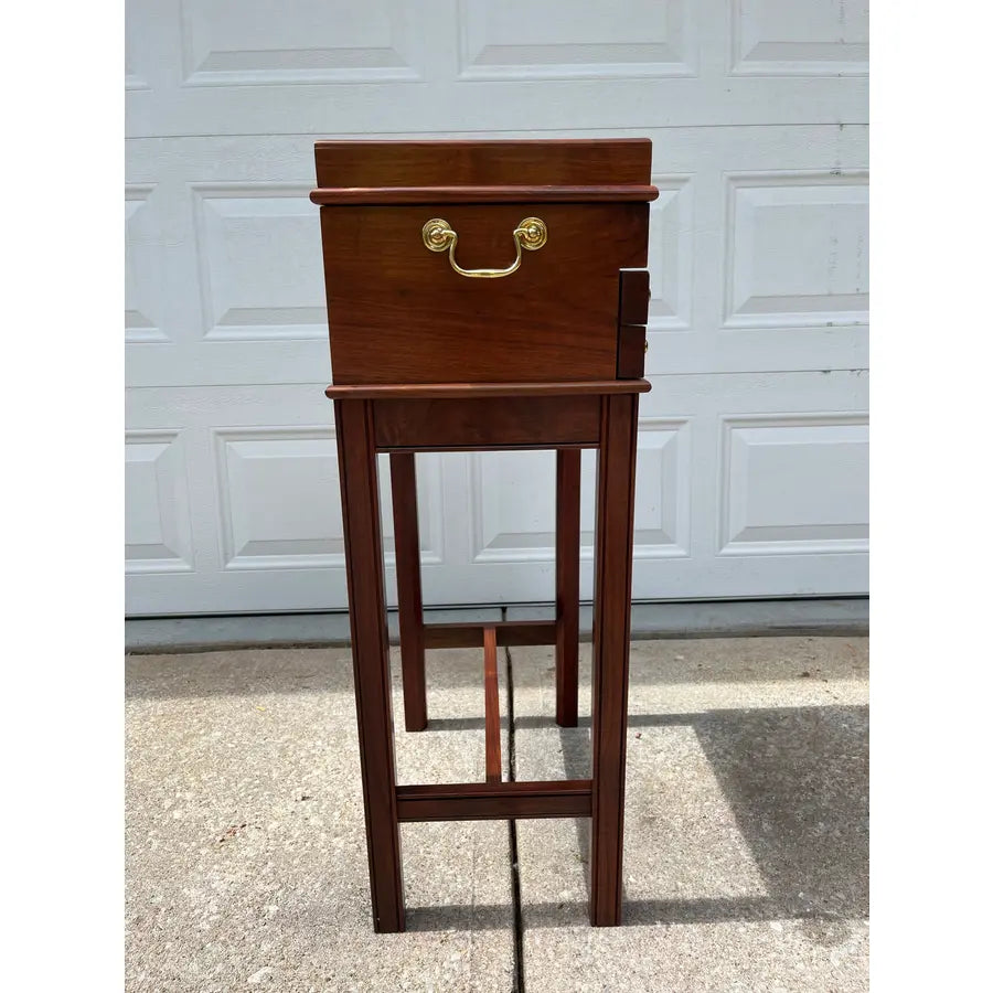 Georgian Leather Top Mahogany Jewelry Chest- England 1980’s