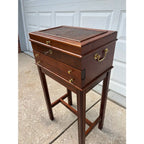 Georgian Leather Top Mahogany Jewelry Chest- England 1980’s