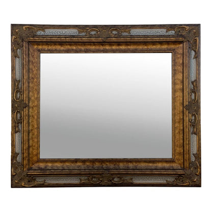Gold Venetian Style Beveled Glass Rectangular Wall Mirror