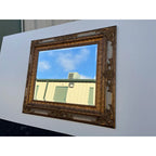 Gold Venetian Style Beveled Glass Rectangular Wall Mirror