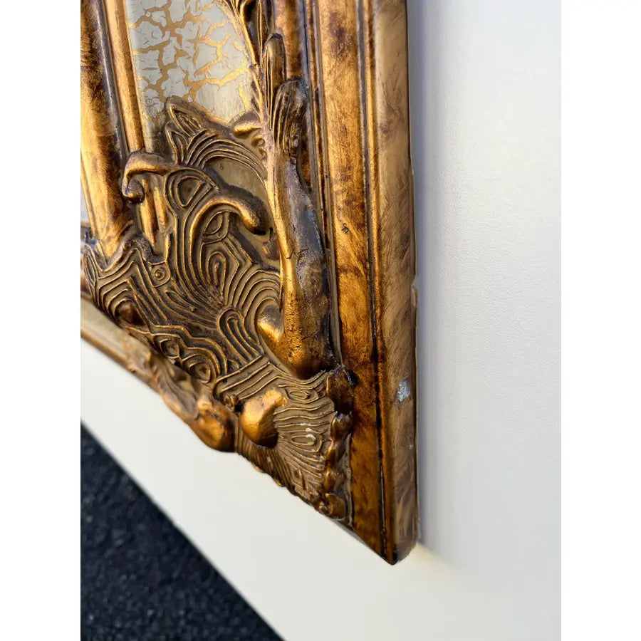Gold Venetian Style Beveled Glass Rectangular Wall Mirror