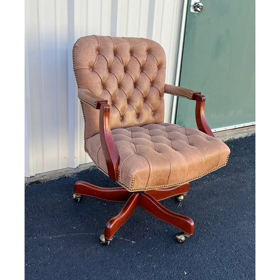 Hancock & Moore Tufted Leather Swivel Office Chair