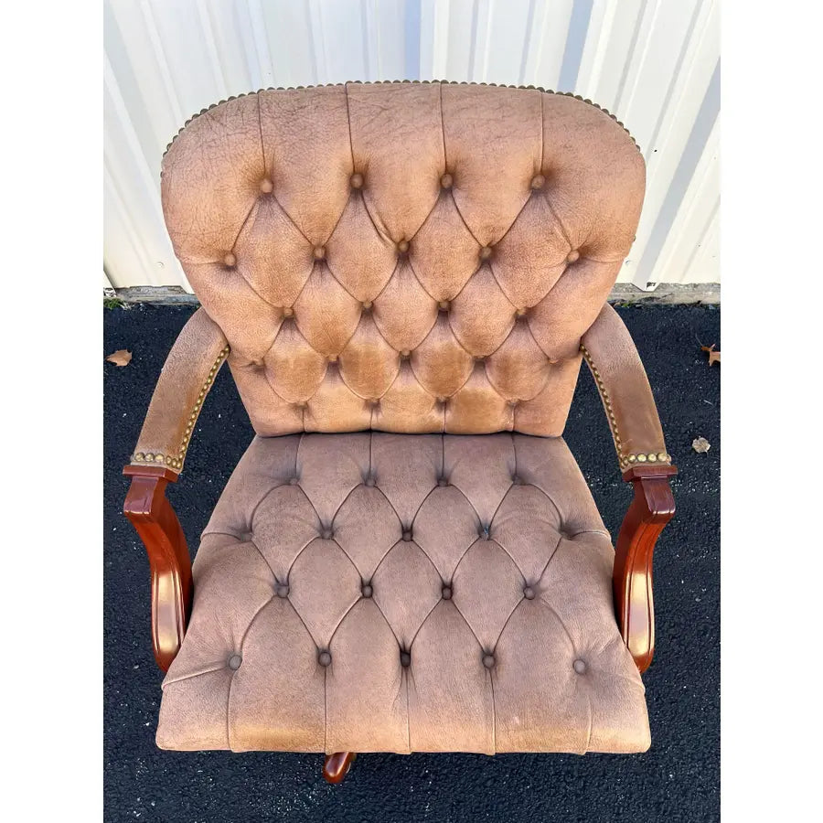 Hancock & Moore Tufted Leather Swivel Office Chair