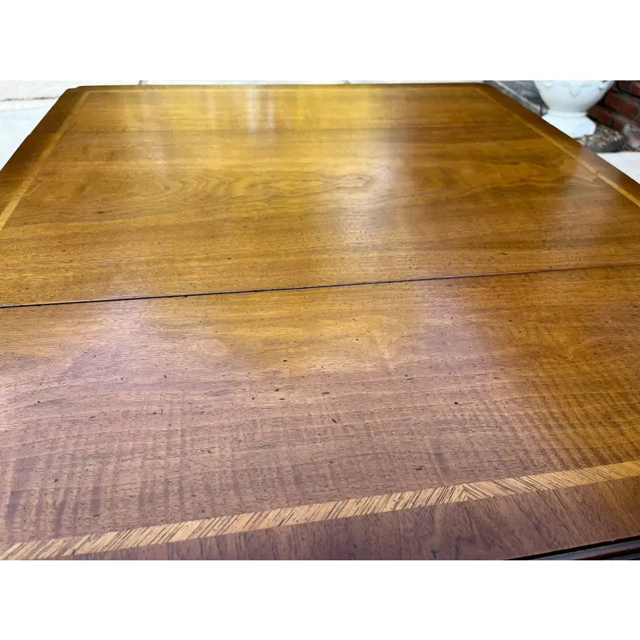 Henredon Mid Century Modern Inlaid Walnut Gateleg Table