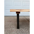 Industrial Style Live Edge Walnut Cocktail Coffee Table With Bow Tie Inlays