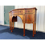 Italian Banded Mahogany Sideboard Buffet With Satinwood and Yellowheart Inlays, C. 1950s