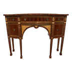 Italian Banded Mahogany Sideboard Buffet With Satinwood and Yellowheart Inlays, C. 1950s