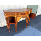 Italian Banded Mahogany Sideboard Buffet With Satinwood and Yellowheart Inlays, C. 1950s