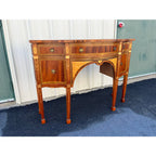 Italian Banded Mahogany Sideboard Buffet With Satinwood and Yellowheart Inlays, C. 1950s