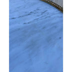 Italian Style Banded Mahogany Marble Top Coffee Table With Brass Gallery- Spain, Mid 20th Century