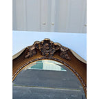 J.A. Olson Beveled Glass Oval Mirror in Gilded Frame