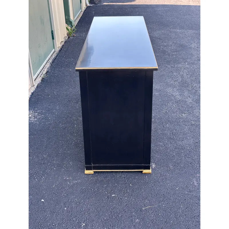 Jacques Bodart Black Lacquer and Gilt Sideboard Buffet- Circa. 1950s