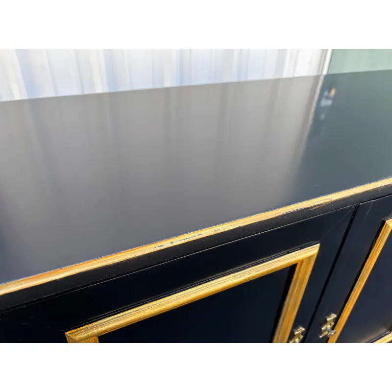 Jacques Bodart Black Lacquer and Gilt Sideboard Buffet- Circa. 1950s