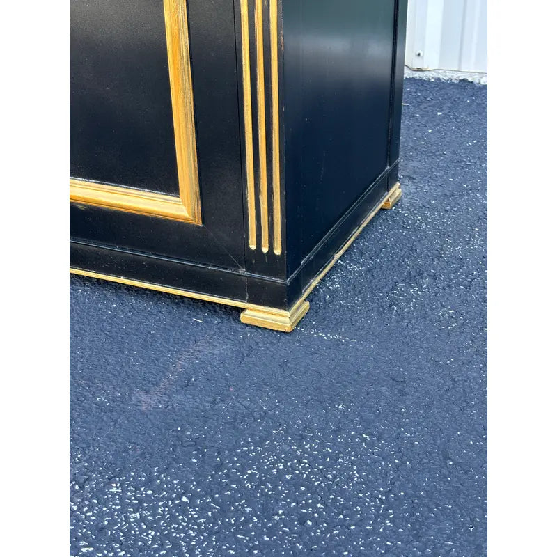 Jacques Bodart Black Lacquer and Gilt Sideboard Buffet- Circa. 1950s