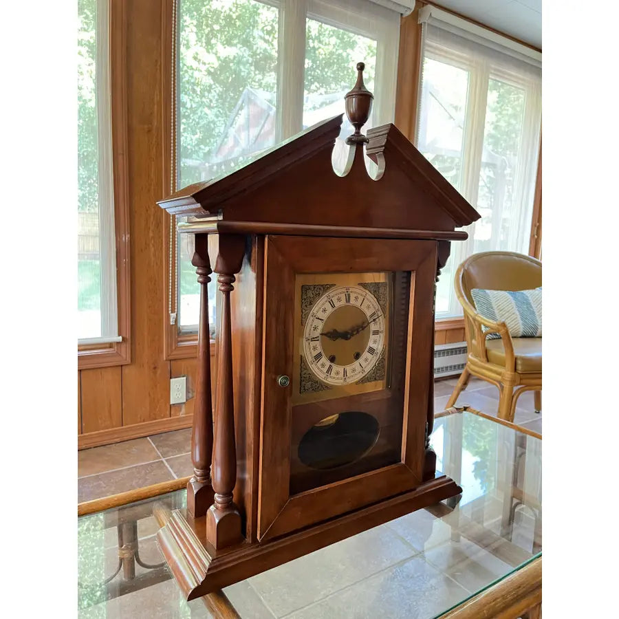 Jauch West Germany Mahogany Mantle Clock- Circa 1980