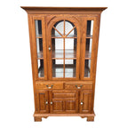 Keller Illuminated Oak China Display Hutch Cabinet