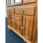 Keller Illuminated Oak China Display Hutch Cabinet