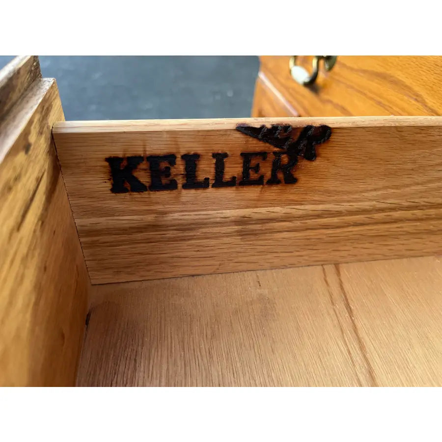 Keller Illuminated Oak China Display Hutch Cabinet