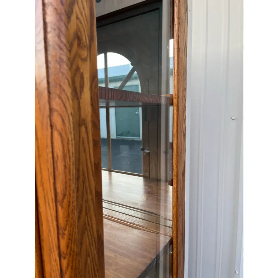 Keller Illuminated Oak China Display Hutch Cabinet