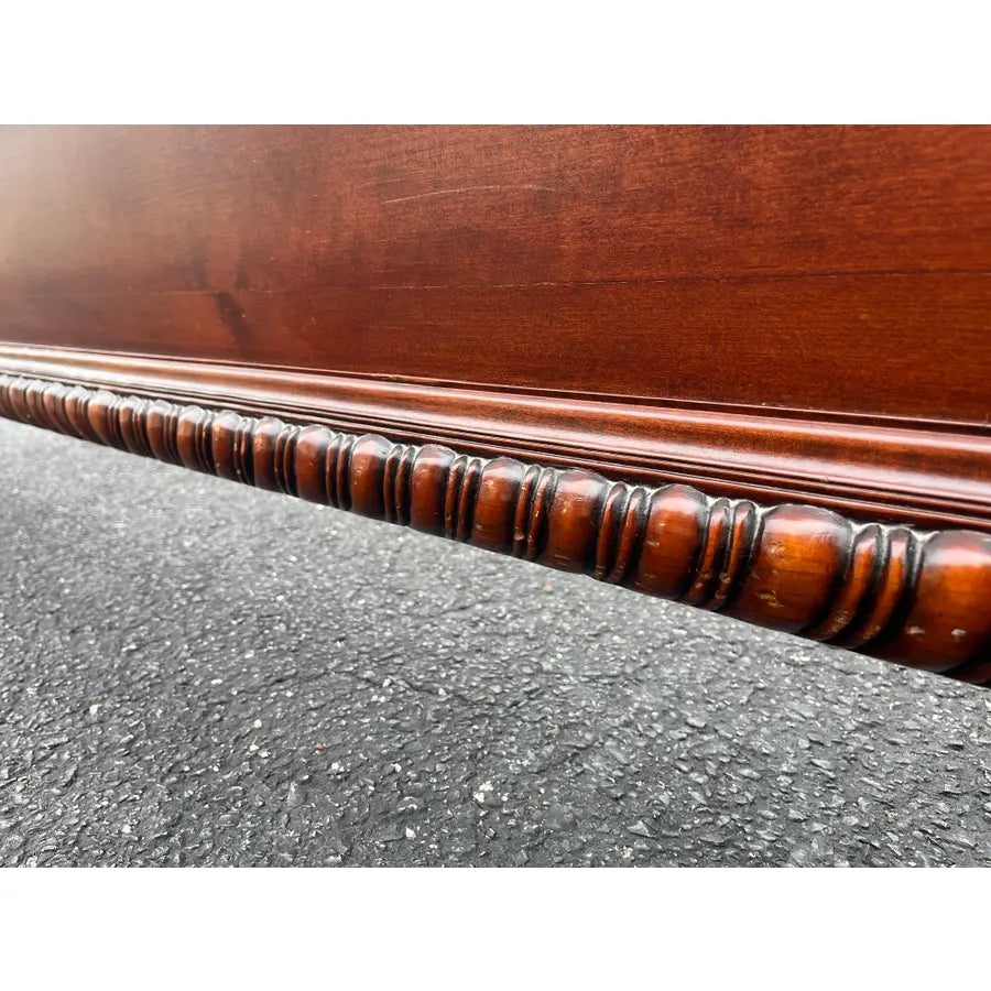 King Size Wrought Iron and Cherry Sleigh Bed Frame