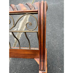 King Size Wrought Iron and Cherry Sleigh Bed Frame