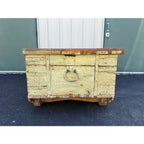 Large American Primitive Oak Trunk Table- Late 1800s