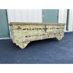 Large American Primitive Oak Trunk Table- Late 1800s