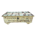 Large American Primitive Oak Trunk Table- Late 1800s