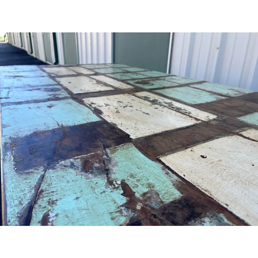 Large American Primitive Oak Trunk Table- Late 1800s