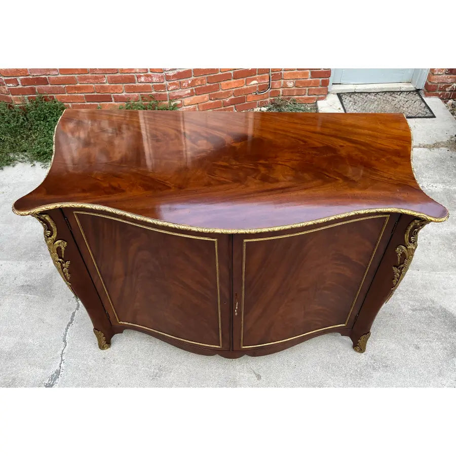 Large Baker Furniture Italian Mahogany Dry Bar Cabinet Commode