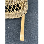 Lexington Casual Braided Woven Coastal Rattan Rocking Chair With Tufted Cushions