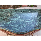 Louis XV Italian Marquetry Cabinet Commode With Brass Ormolu- Green Marble Top