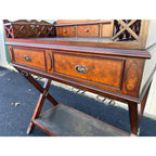 Maitland Smith Mahogany Copper Top Campaign Bar Drink Server