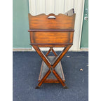 Maitland Smith Mahogany Copper Top Campaign Bar Drink Server