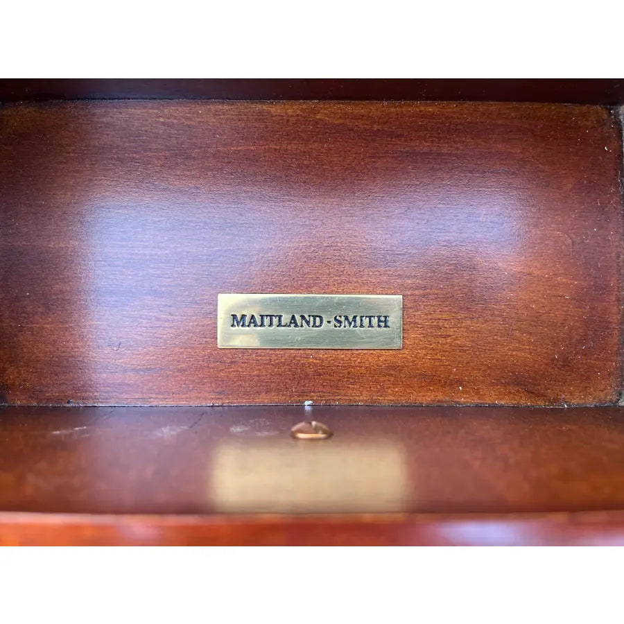 Maitland Smith Mahogany Copper Top Campaign Bar Drink Server