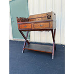 Maitland Smith Mahogany Copper Top Campaign Bar Drink Server