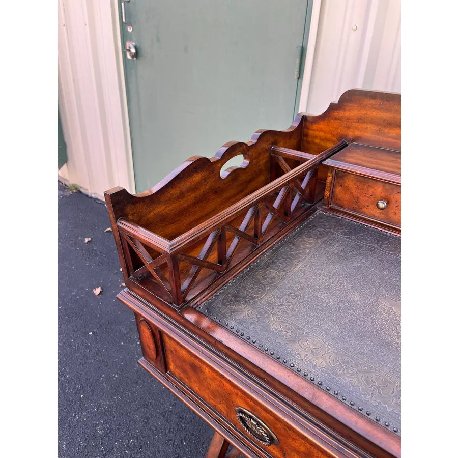 Maitland Smith Mahogany Copper Top Campaign Bar Drink Server