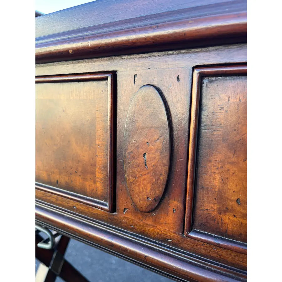 Maitland Smith Mahogany Copper Top Campaign Bar Drink Server