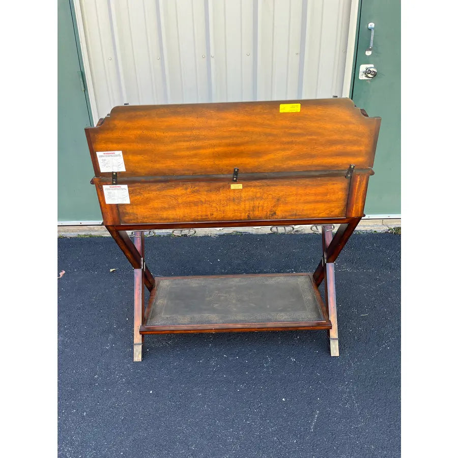 Maitland Smith Mahogany Copper Top Campaign Bar Drink Server