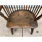 Mid-1800s Antique Oak Windsor Style Arm Chairs- A Pair