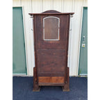 Mid 1800s Early American Tavern Style Oak Hall Tree or Hall Seat