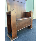 Mid 1800s Early American Tavern Style Oak Hall Tree or Hall Seat