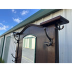 Mid 1800s Early American Tavern Style Oak Hall Tree or Hall Seat