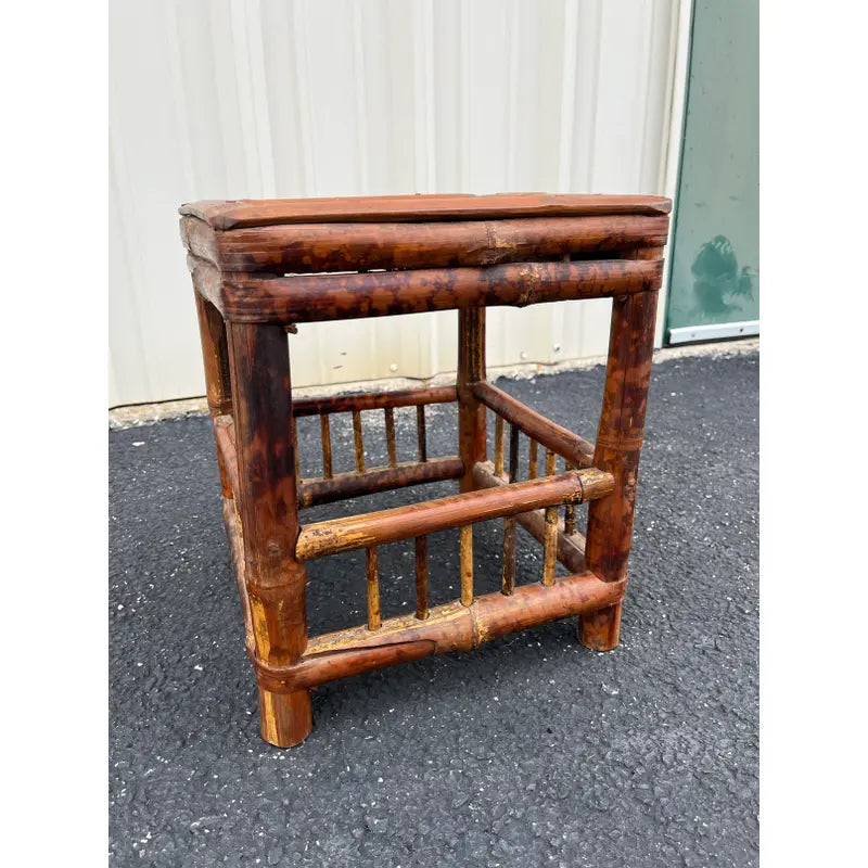 Mid 1900s Asian Dry-Joint Tortoise Bamboo Planter Stand