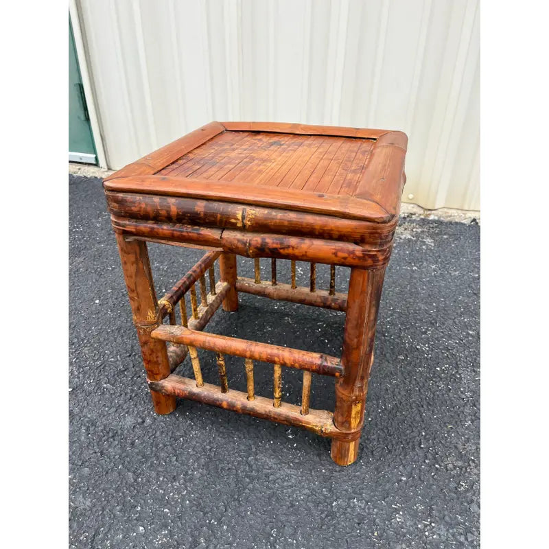 Mid 1900s Asian Dry-Joint Tortoise Bamboo Planter Stand